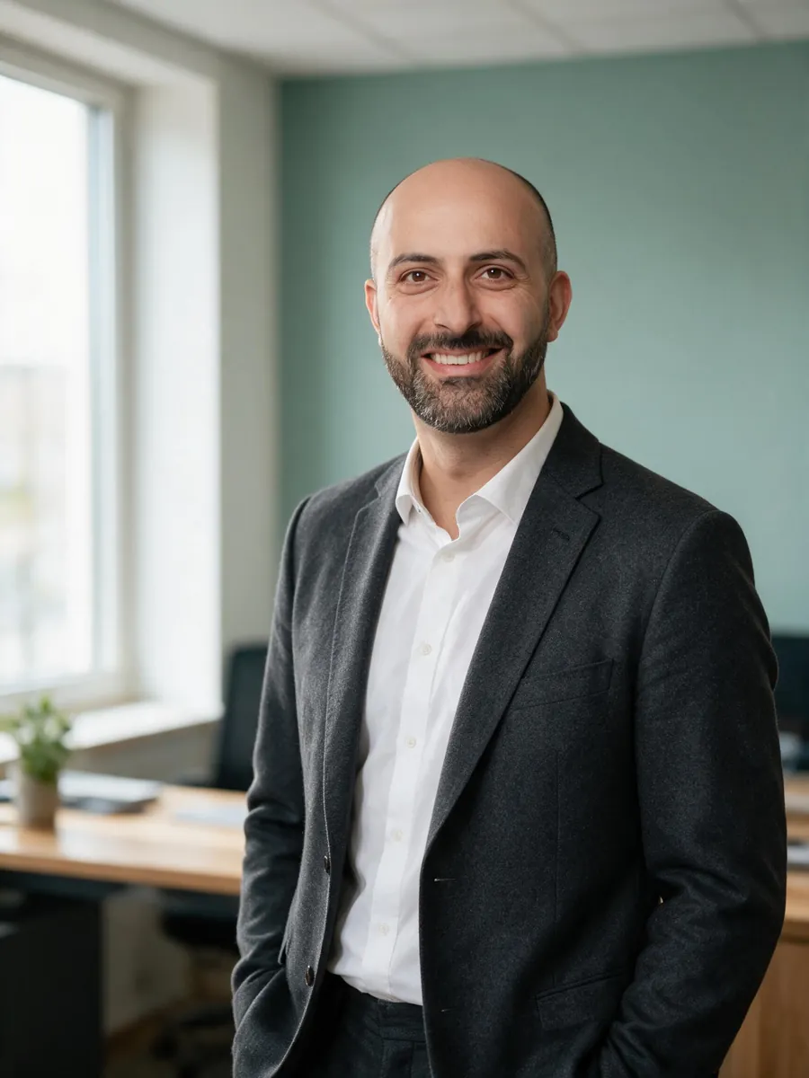 Mohamad Abdallah in seinem Büro in Bad Oeynhausen
